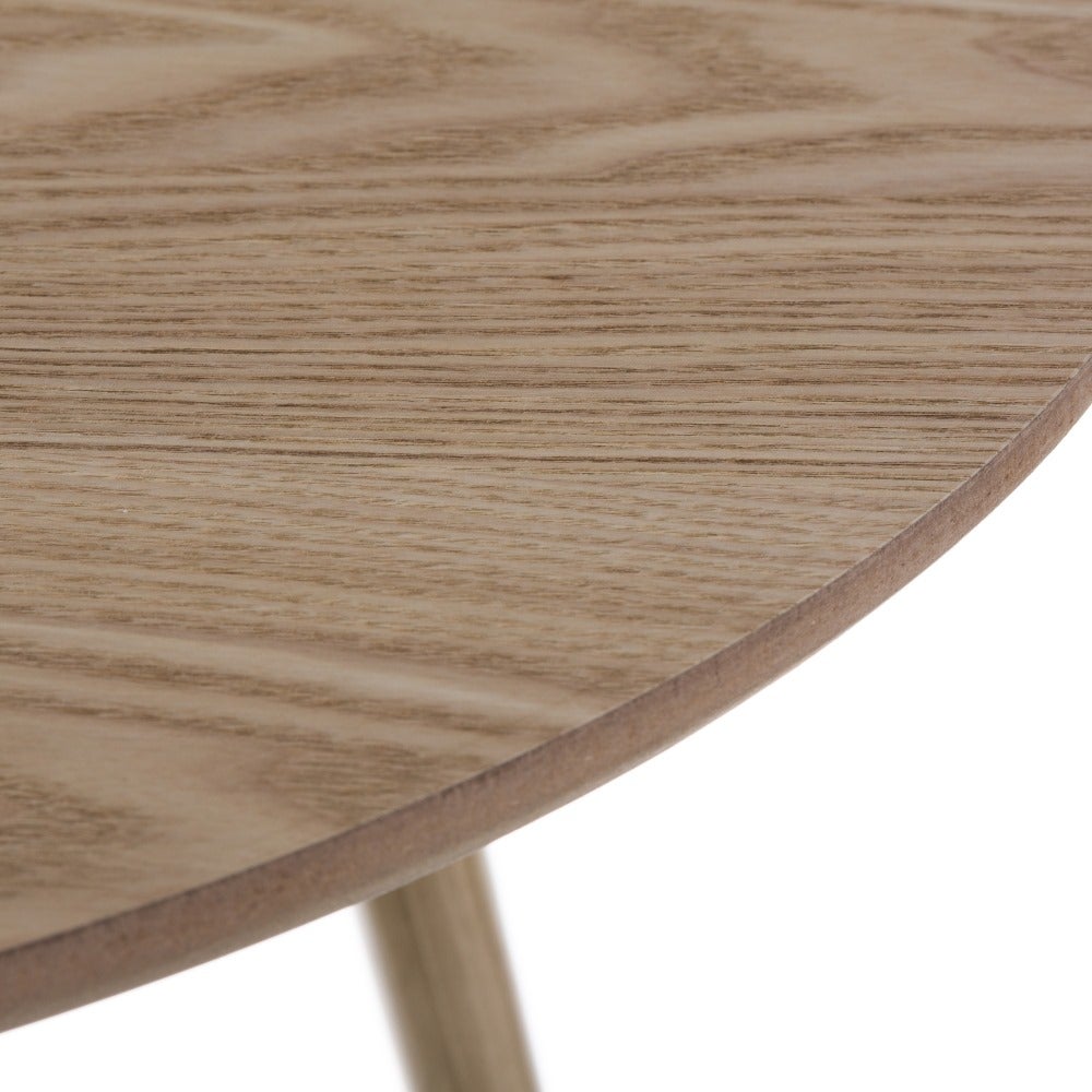 Mesa auxiliar redonda marrón de madera 60x60x51 cm