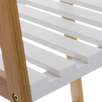 Estantería de bambú natural con 4 baldas blancas de 33x34x110 cm