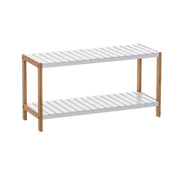 Sapateira com 2 prateleiras brancas de 36x26x70 cm