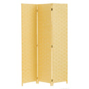 Biombo de papel trenzado beige plegable en 3 secciones de 120x175 cm