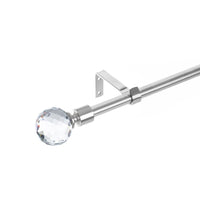 Barra cortina extensible plateada de metal de 160 a 300 cm