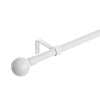 Barra Cortina Extensible Blanca de Metal de 120 a 210 cm