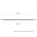 Barra Cortina Extensible Blanca de Metal de 120 a 210 cm