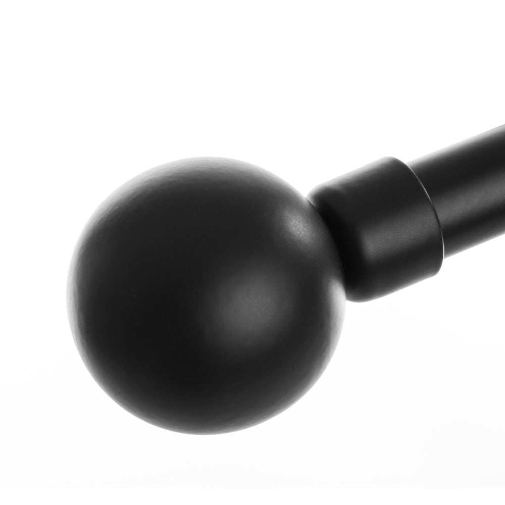 Barra cortina extensible negra de metal de 120 a 210 cm