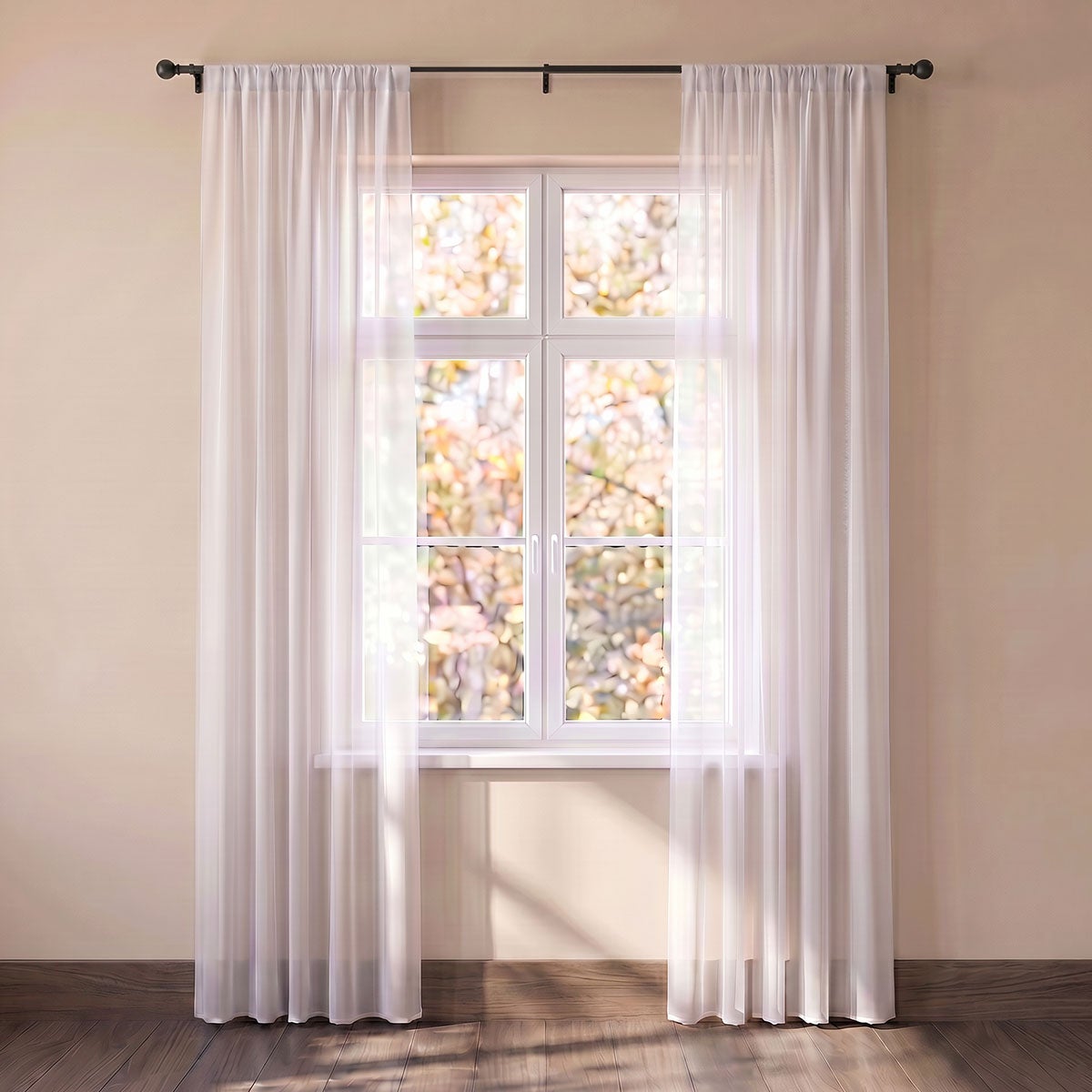 Barra cortina extensible negra de metal de 120 a 210 cm con terminales