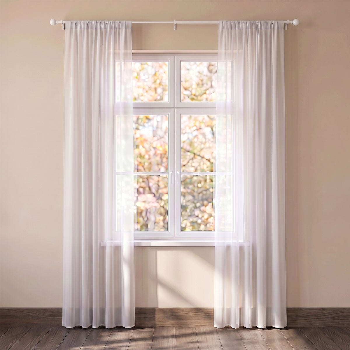 Barra cortina extensible blanca de metal de 160 a 300 cm con terminales
