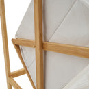 Estanterí­a con cesto de bambú natural blanca de 140x33x34 cm