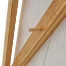 Estanterí­a con cesto de bambú natural blanca de 140x33x34 cm