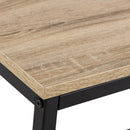 Mesa de centro de acero y madera negra de 36x50x100 cm