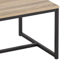 Mesa de centro de acero y madera negra de 36x50x100 cm