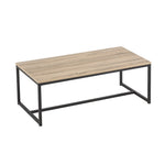 Mesa de centro Urban de metal negro y tablero color roble de 100x50x36 cm