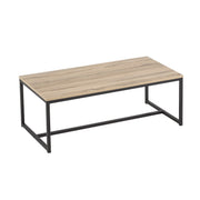 Mesa de centro em aço e madeira preta de 36x50x100 cm