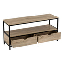 Mueble TV Moderno de Acero Negro con 2 cajones de 57x39x120 cm