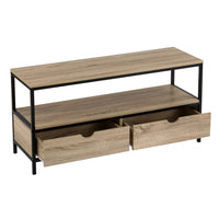 Mueble TV Moderno de Acero Negro con 2 cajones de 57x39x120 cm