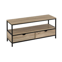 Mueble TV Moderno de Acero Negro con 2 cajones de 57x39x120 cm