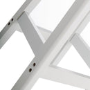 Taburete de cocina de MDF blanco y natural sin respaldo de 56 cm