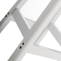 Taburete de cocina de MDF blanco y natural sin respaldo de 56 cm