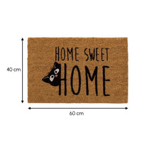 Felpudo antideslizante de fibra de coco natural modelo Gato de 60x40 cm