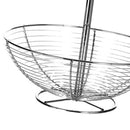 Frutero plateado de metal cromado de 2 alturas 30x30x41 cm
