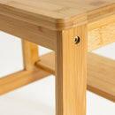 Taburete escalera de 2 alturas de bambú natural de 42x43x47 cm