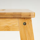 Taburete escalera de 2 alturas de bambú natural de 42x43x47 cm
