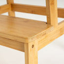 Taburete escalera de 2 alturas de bambú natural de 42x43x47 cm