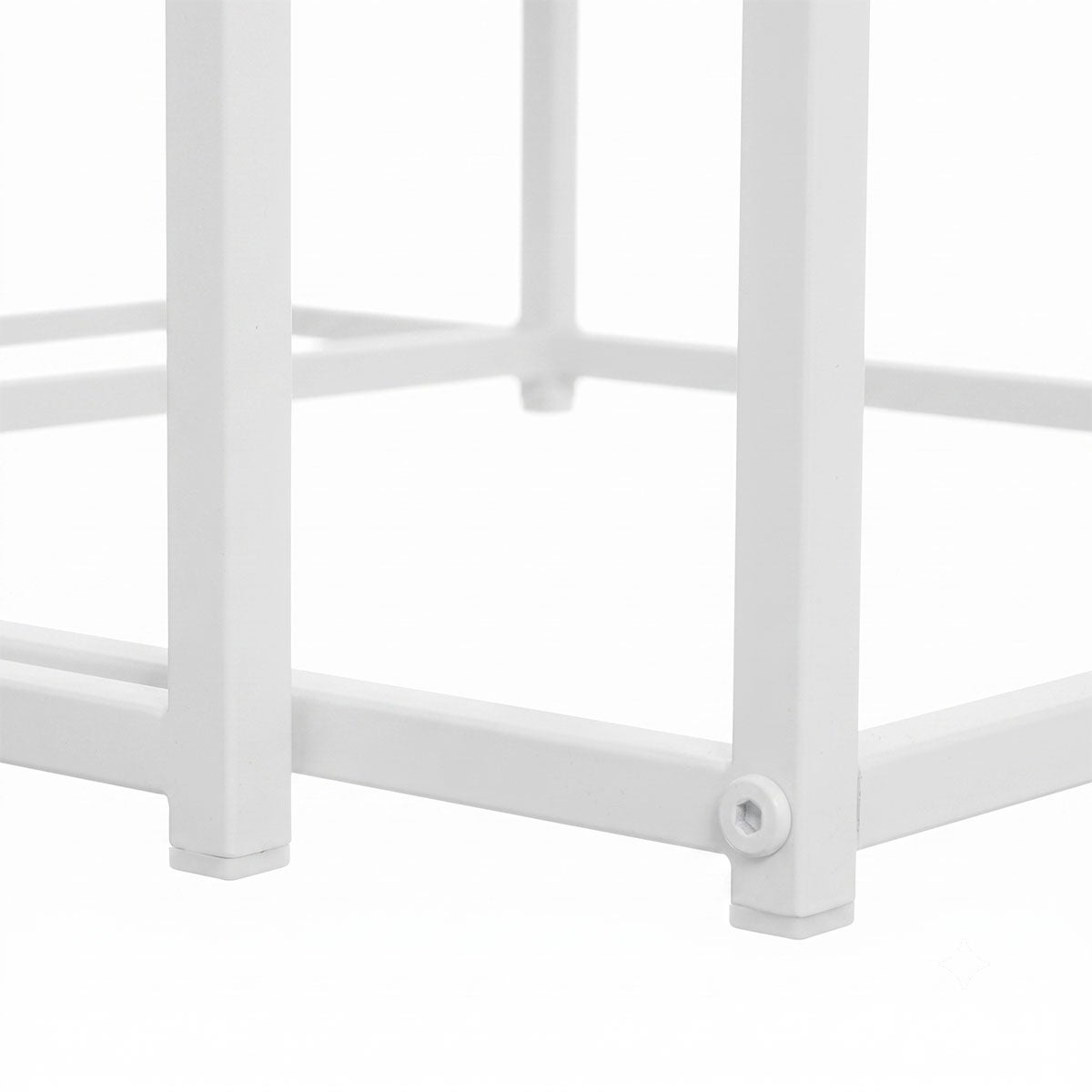 Set de 2 mesas nido pequeñas de madera natural y metal color blanco