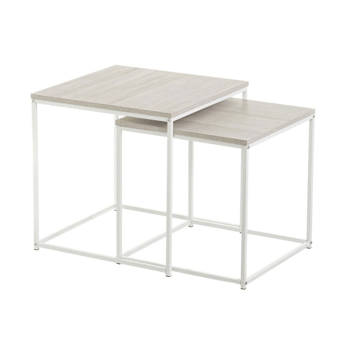 Conjunto de 2 Mesas de Apoio Encaixáveis Urban White