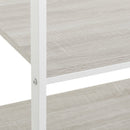Perchero de madera y metal blanco con barra y baldas 55x45x150 cm