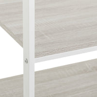 Perchero de madera y metal blanco con barra y baldas 55x45x150 cm