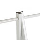 Perchero de madera y metal blanco con barra y baldas 55x45x150 cm