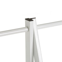 Perchero de madera y metal blanco con barra y baldas 55x45x150 cm