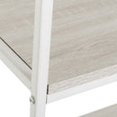 Estantería con 4 baldas de metal y madera blanca de 116x30x60 cm