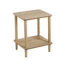 Mesa auxiliar de madera de pino beige de 47x34x40 cm