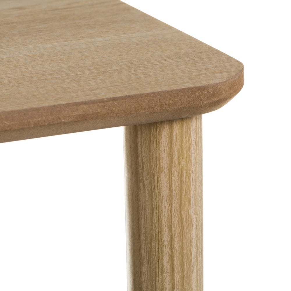 Mesa de centro de madera de pino beige de 47x40x80 cm