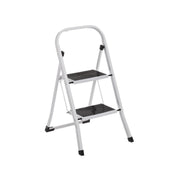 Escadote de 2 degraus antiderrapante branco aço de 82x54x45 cm