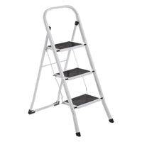 Escalera Plegable 3 Peldaños Antideslizante Color Blanco