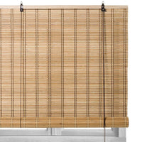 Estor enrollable beige de láminas de bambú de 140x180 cm