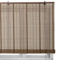 Estor enrollable marrón de varillas de bambú de 90x180 cm