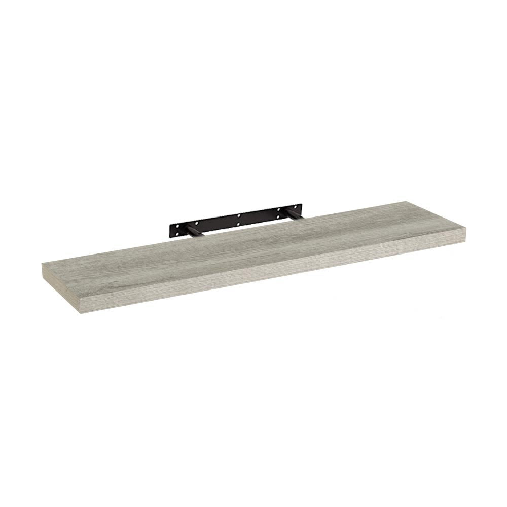 Estante de pared flotante de madera MDF gris de 23x100 cm
