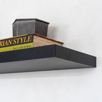Estante de pared flotante de madera MDF negro de 23x100 cm