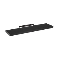 Estante de pared flotante de madera MDF negro de 23x100 cm