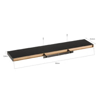 Estante de pared flotante de madera MDF negro de 23x120 cm