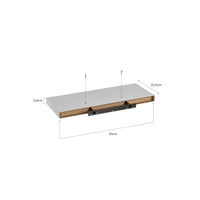 Estante de pared flotante de madera MDF blanco de 23x60 cm