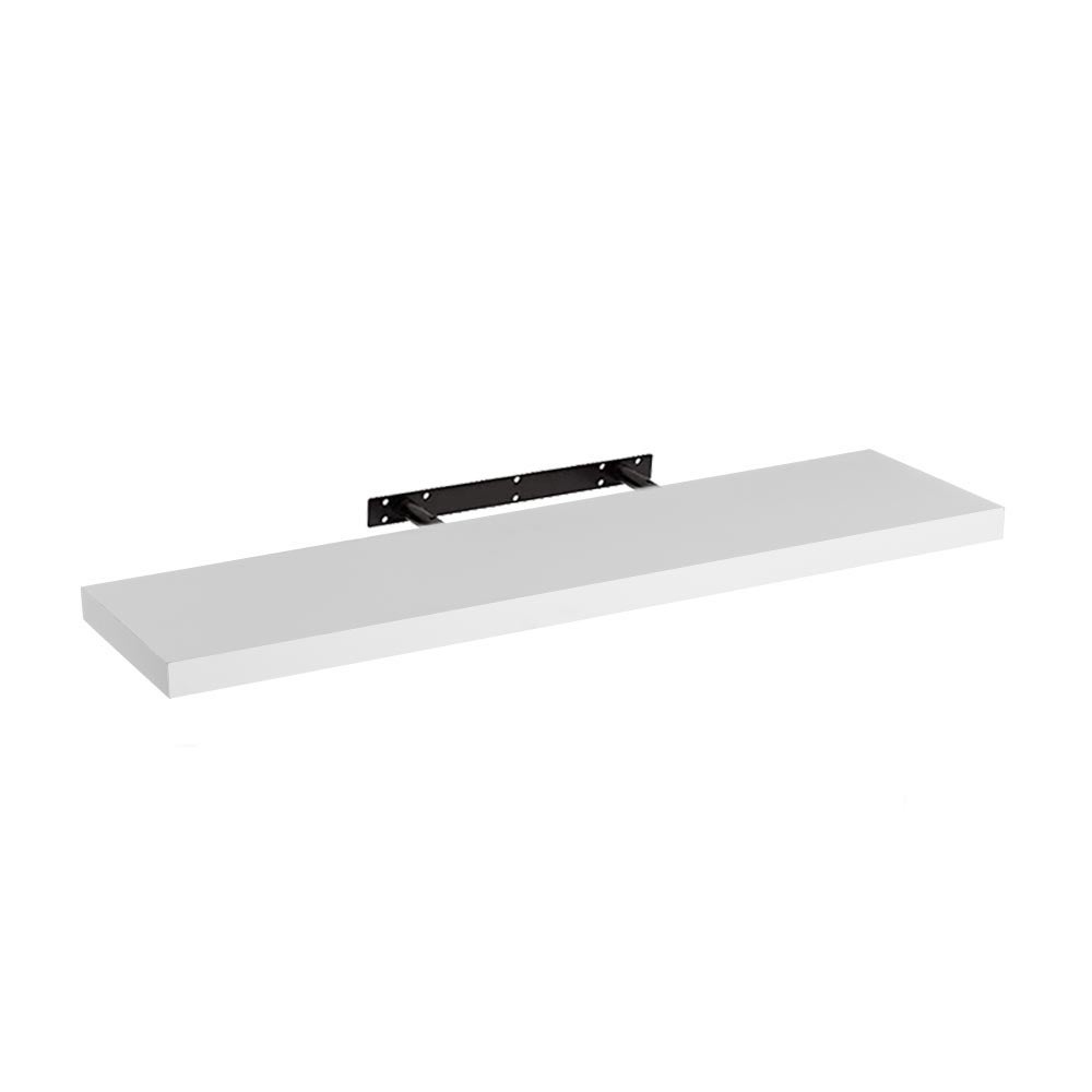Estante de pared flotante de madera MDF blanco de 23x100 cm