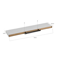 Estante de pared flotante de madera MDF blanco de 23x100 cm
