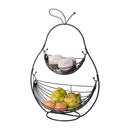 Frutero con 2 cestas pera negro de metal de 51x27x34 cm