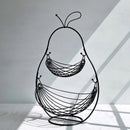 Frutero con 2 cestas pera negro de metal de 51x27x34 cm