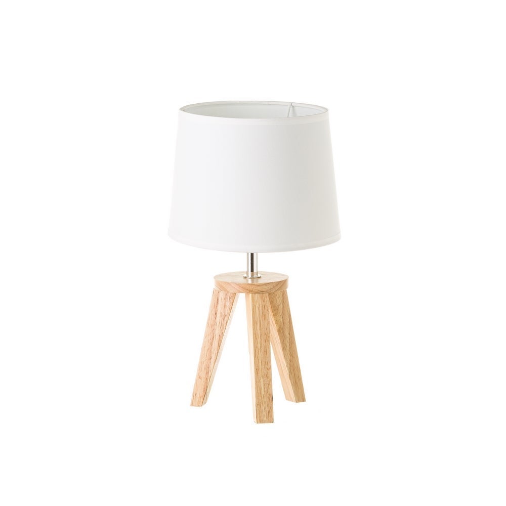 Lámpara de mesita de noche de madera de roble beigede 33x19x19 cm