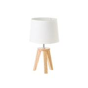 Candeeiro de mesa de cabeceira em madeira de carvalho bege de 33x19x19 cm